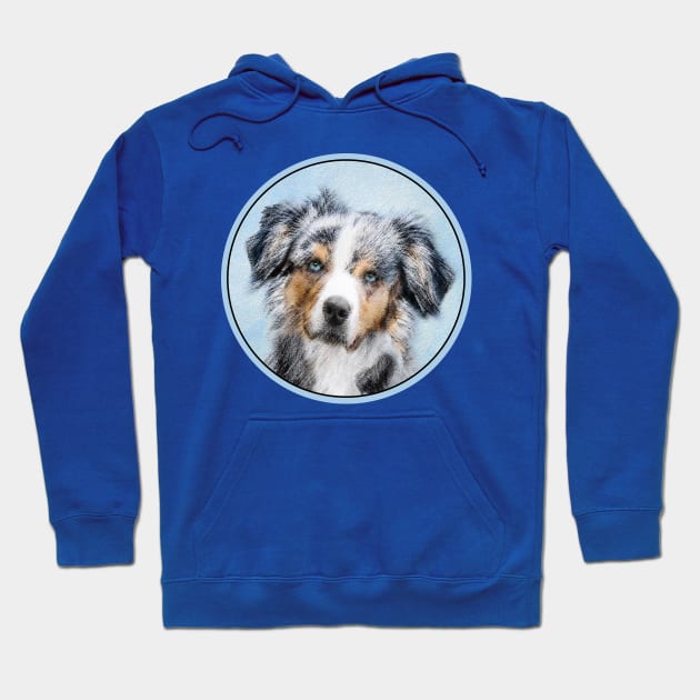 Miniature American Shepherd Painting - Dog Art Hoodie by Alpen Designs